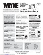 Wayne ESP45 Operating Instructions And Parts Manual