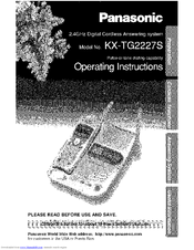 PANASONIC KX-TG2227S Operating Instructions Manual