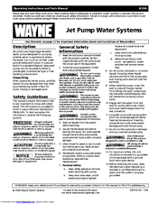 Wayne JCU50 Operating Instructions And Parts Manual