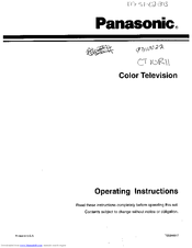 PANASONIC CT10R11 Operating Instructions Manual