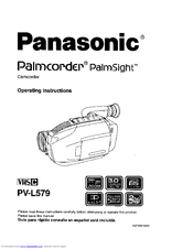 PANASONIC Palmcoder Palmsight PV-L579 Operating Instructions Manual