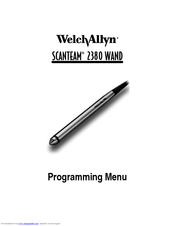 Welch Allyn SCANTEAM 2380 WAND Programming Menu Manual