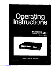 PANASONIC Omnivision VHS PV-4820 Operating Instructions Manual