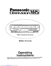 PANASONIC Omnivision VHS PV-4415S Operating Instructions Manual