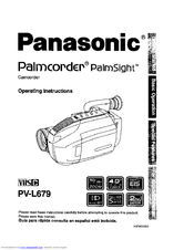 PANASONIC Palmcoder PalmSight PV-L679 Operating Instructions Manual