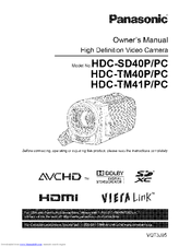 PANASONIC HDC-SD40PC Owner's Manual