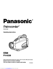 PANASONIC Palmcoder PV-A228 Operating Instructions Manual