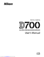 NIKON D700 User Manual