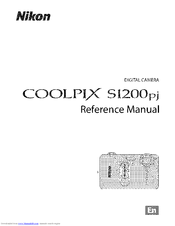 NIKON COOLPIX S1200pj Reference Manual