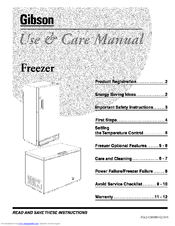 GIBSON 216805800 Use & Care Manual
