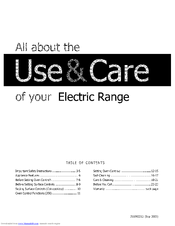 Electrolux Electric  Range Use & Care Manual