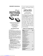 Whistler 1783 Owner's Manual