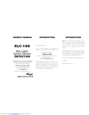 Whistler RLC-100 Owner's Manual