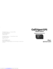 Whistler GolfDigest GLF-100 Owner's Manual