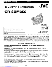 Jvc GR-SXM250 Instructions Manual