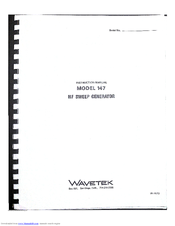 Wavetek 147 Instruction Manual