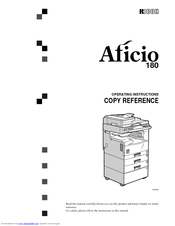 Ricoh Aficio 180 Copy Reference Manual