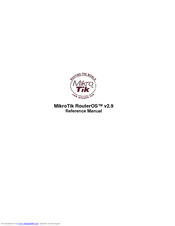 MikroTik RouterOS v2.9 Reference Manual
