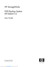 HP StorageWorks D2D4112 User Manual