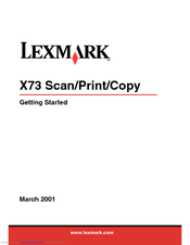 Lexmark X73 - X 73 Color Inkjet Getting Started Manual