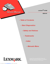Lexmark X7500 Service Manual