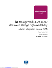 HP StorageWorks NAS 8000 - Version 1.6.X Manual