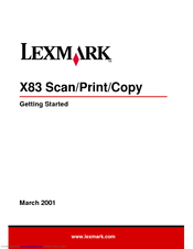 Lexmark X83 - X 83 Color Inkjet Getting Started Manual