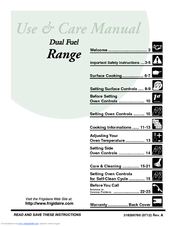 Frigidaire PLCF489GC - 40 Inch Dual Fuel Range Use & Care Manual
