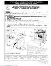 Frigidaire PLCF489GC Installation Instructions Manual