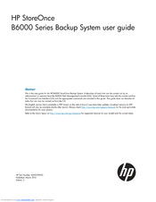 HP StoreOnce B6000 User Manual