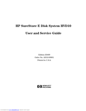 HP Surestore HVD10 - Disk System Service Manual