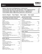 Oki C831 Safety And Warranty Manual