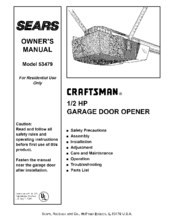 CRAFTSMAN 53479 Owner's Manual