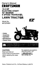 CRAFTSMAN EZ3 917.271011 Owner's Manual