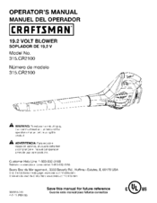 CRAFTSMAN 315.CR2100 Operator's Manual