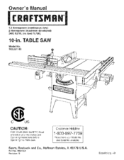 Craftsman 152.221140 Owner's Manual
