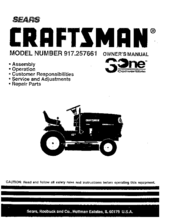 CRAFTSMAN 3One 917.257661 Owner's Manual
