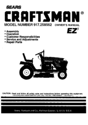 CRAFTSMAN EZ3 917.258562 Owner's Manual