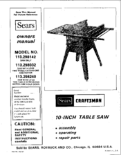 Craftsman 113.298032 Owner's Manual