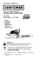 CRAFTSMAN 358.350990 Operator's Manual