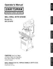 CRAFTSMAN Professional 351.211970 Operator's Manual