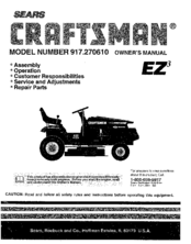CRAFTSMAN EZ3 917.270610 Owner's Manual
