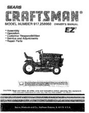 CRAFTSMAN EZ3 917.258960 Owner's Manual