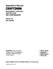 CRAFTSMAN 226.165290 Operator's Manual