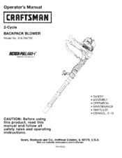 CRAFTSMAN INCREDI.PULL 316.794790 Operator's Manual
