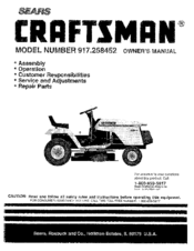 CRAFTSMAN 917.258452 Owner's Manual