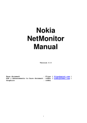 Nokia NetMonitor Manual