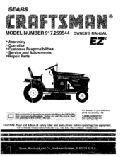 CRAFTSMAN EZ3 917.259544 Owner's Manual