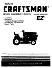 CRAFTSMAN EZ3 917.258970 Owner's Manual