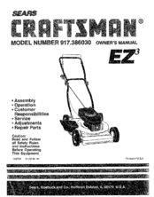CRAFTSMAN EZ3 917.386030 Owner's Manual